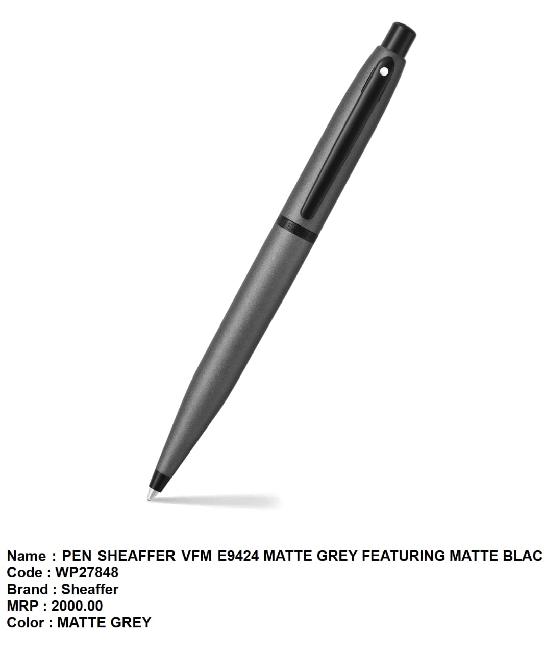 Pen sheaffer vfm E9424 matte grey featuring matte black
